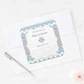 Blue Owl Baby shower boek Vierkante Sticker (Envelop)