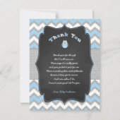 Blue Owl baby shower dank u nota met gedicht Bedankkaart (Voorkant)