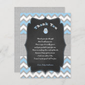 Blue Owl baby shower dank u nota met gedicht Bedankkaart (Voorkant / Achterkant)
