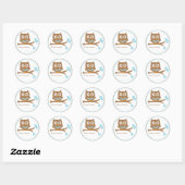 Blue Owl Baby shower Envelope Seal Ronde Sticker (Vel)