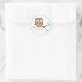 Blue Owl Baby shower Envelope Seal Ronde Sticker (Tas)
