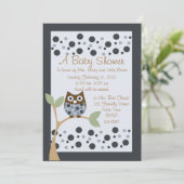 Blue Owl Baby shower Invitation Kaart (Staand voorkant)