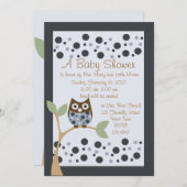 Blue Owl Baby shower Invitation Kaart (Voorkant / Achterkant)