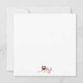 Blue Owl Baby shower Invitation Kaart (Achterkant)