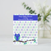 Blue Owl Baby shower Personalized Advice Kaarten (Staand voorkant)