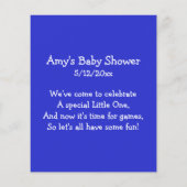 Blue Owl Baby shower Personalized Game (Achterkant)