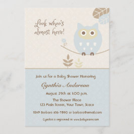 Blue Owl, Baby shower voor jongens Kaart
