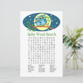 Blue Owl Baby shower Word Search Game (Staand voorkant)