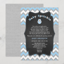 Blue Owl baby sprinkle, jongen baby shower uitnodi Kaart
