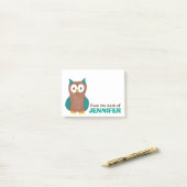 Blue Owl Bird A Note of Personalized Post-it (Op bureau)