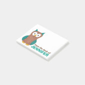 Blue Owl Bird A Note of Personalized Post-it (Schuin)