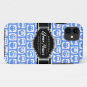 Blue Owl Black - Gepersonaliseerde naam Case-Mate iPhone Case (Achterkant (horizontaal))