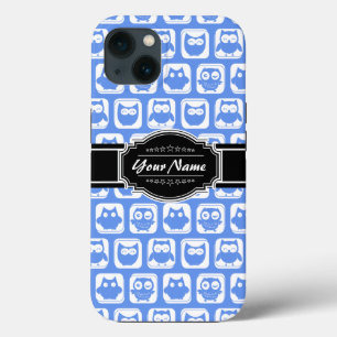 Blue Owl Black - Gepersonaliseerde naam iPhone 13 Hoesje