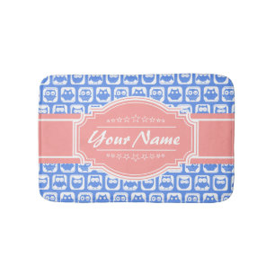Blue Owl Coral Persoonlijke naam Badmat