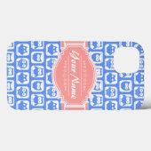 Blue Owl Coral Persoonlijke naam Case-Mate iPhone Case (Achterkant (horizontaal))