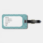 Blue Owl Cute Woodland Animal Bagagelabel (Achterkant horizontaal)