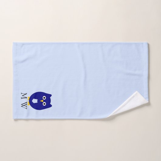 Blue Owl Design Monogrammed Bad Handdoek (Handdoek)