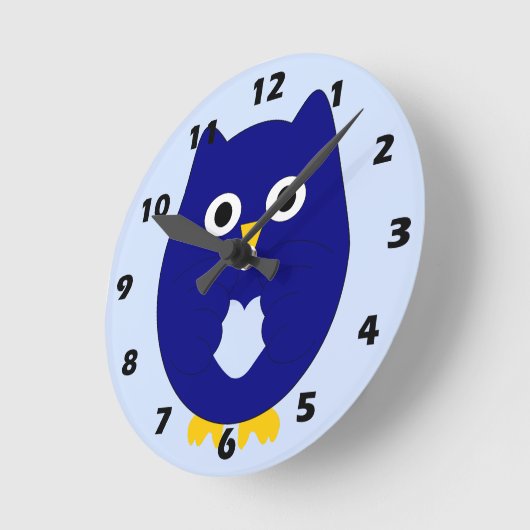 Blue Owl Design Ronde Klok (Hoek)