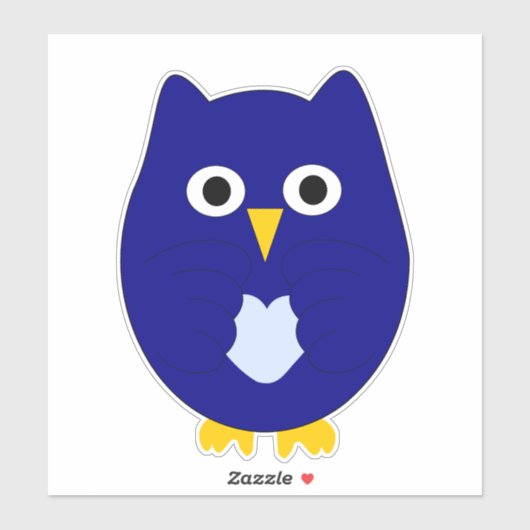 Blue Owl Design Sticker (Vel)