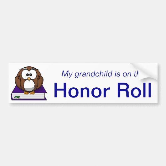 Blue Owl Grandchild Honor Roll Bumpersticker (Voorkant)
