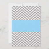 Blue Owl Gray Chevron Boy Baby shower Kaart (Achterkant)