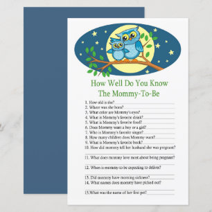 Blue Owl Hoe goed ken je baby shower game?