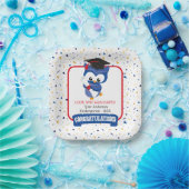 Blue Owl Kleuterschool Afstuderen Papieren Bordje (Feest)