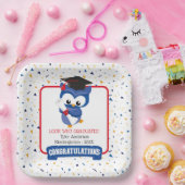 Blue Owl Kleuterschool Afstuderen Papieren Bordje (Feest)