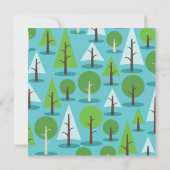 Blue Owl Modern Woodland Birthday Boy Party Kaart (Achterkant)