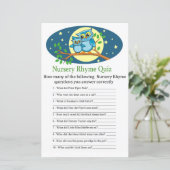 Blue Owl Nursery Rhyme Quiz baby shower game (Staand voorkant)