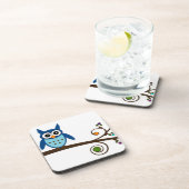 Blue Owl op Colorful Branch Drankjes Onderzetter (Rechterzijde)