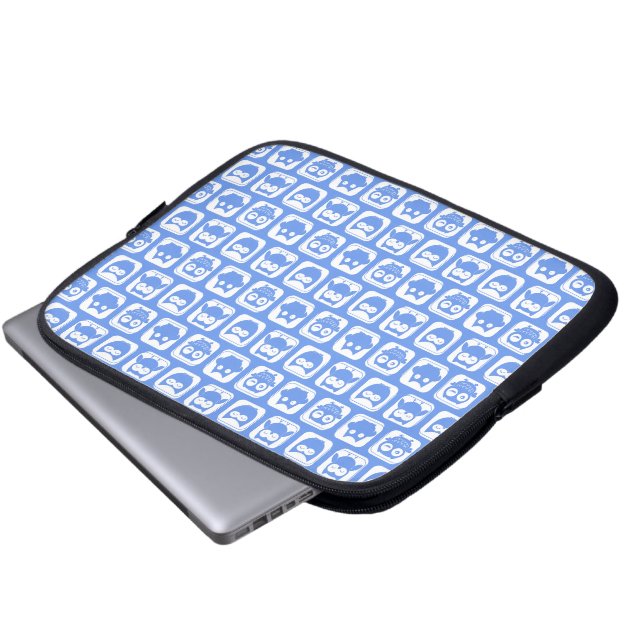 Blue Owl Patroon Laptop Sleeve (Voorkant onderkant)