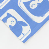 Blue Owl Pattern Coral Monogram Persoonlijke naam Fleece Deken (Hoek)