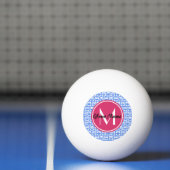 Blue Owl Pattern roze Aangepast monogram aangepast Pingpongbal (Net)