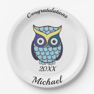 Blue Owl Personalised Graduation Party Papieren Bordje