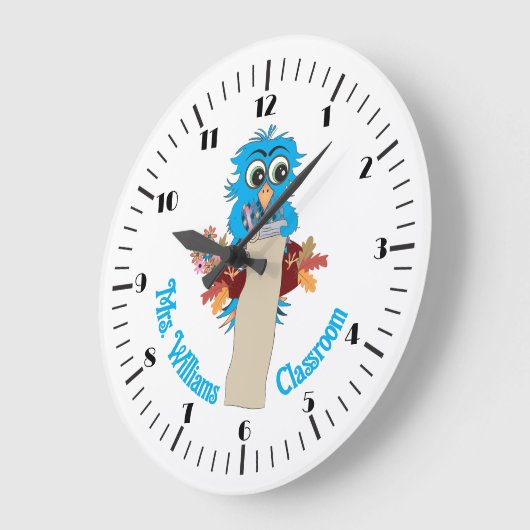Blue Owl Personalized Teacher Classroom Wall klok (Hoek)