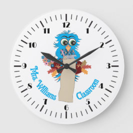 Blue Owl Personalized Teacher Classroom Wall klok