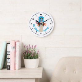 Blue Owl Personalized Teacher Classroom Wall klok