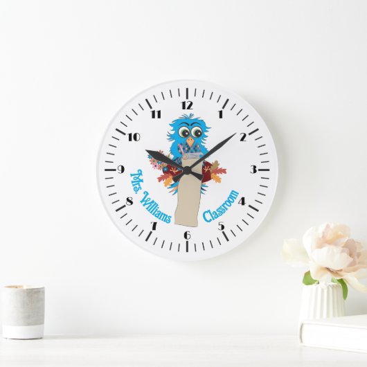 Blue Owl Personalized Teacher Classroom Wall klok (Huis)
