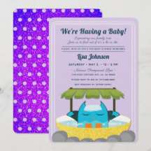 Blue Owl Spa Paars Glitter Polka Dots Baby shower