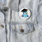 Blue Owl with Diploma Afstuderen Button (In situ)