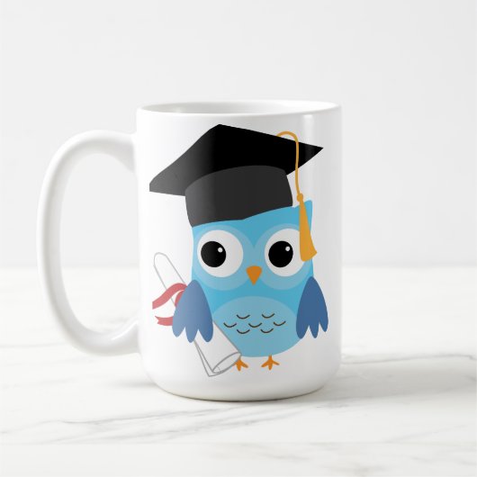 Blue Owl with Diploma Afstuderen Mok (Links)