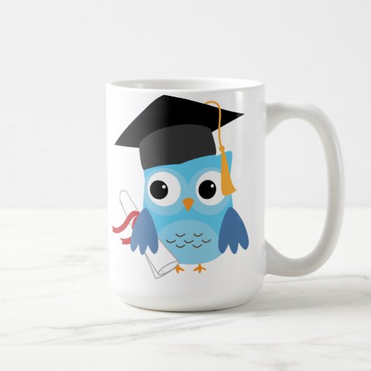 Blue Owl with Diploma Afstuderen Mok (Rechts)