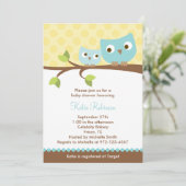 Blue Owls Baby Shower-uitnodigingen Kaart (Staand voorkant)