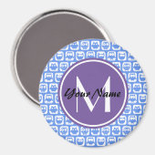 Blue Owls Custom Monogram Magneet (Voorkant / Achterkant)