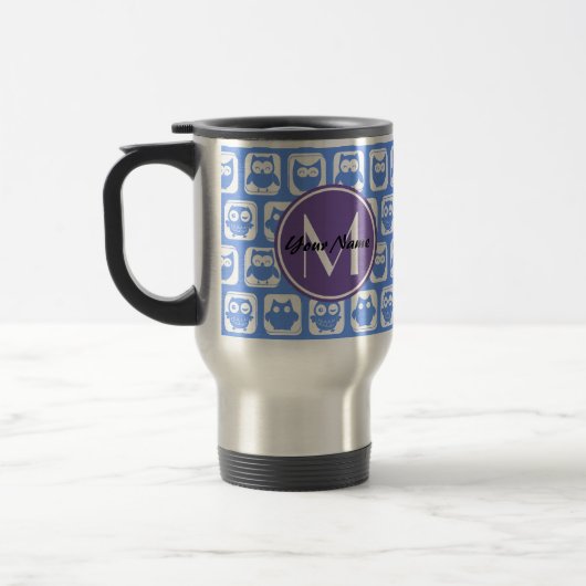 Blue Owls Custom Monogram Reisbeker (Links)