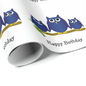 Blue Owls Design Birthday Gift Cadeaupapier (Rol Hoek)