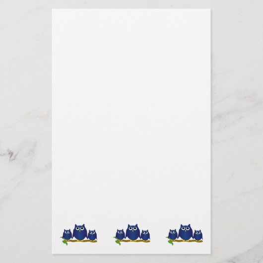 Blue Owls Design Briefpapier (Voorkant)