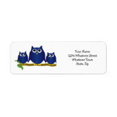 Blue Owls Design Return Address Etiket (Voorkant)