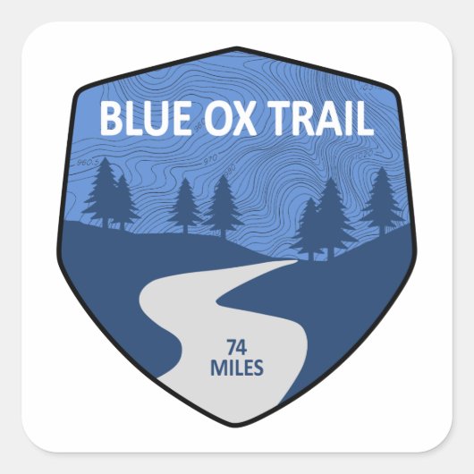 Blue Ox Trail Vierkante Sticker (Voorkant)